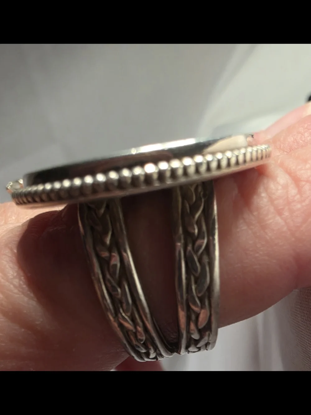 2 Mohurs coin of Nepal Statement Ring Sterling Silver Sz 7.5